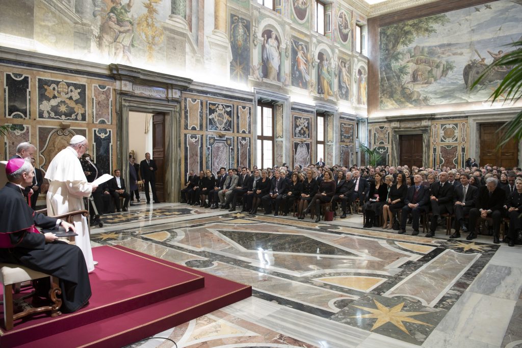 POPE DELIVERING SPEECH